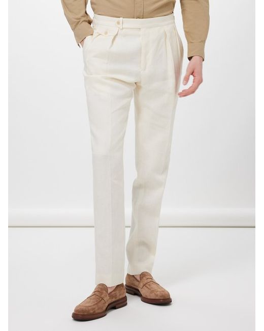 Polo Ralph Lauren Pleated Linen Tapered-leg Suit Trousers