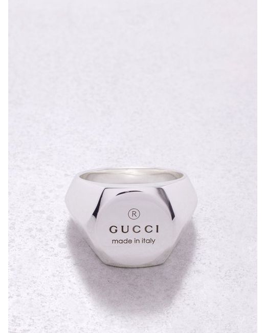 Gucci Logo-engraved Sterling Ring