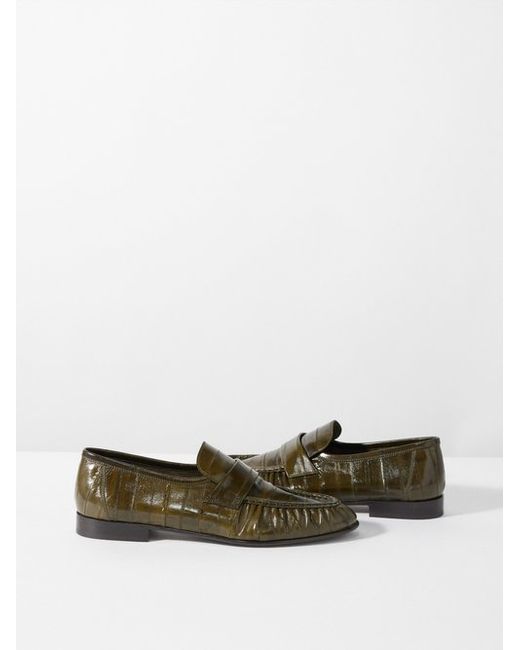 The Row Gathered Eel-leather Loafers 41 EU