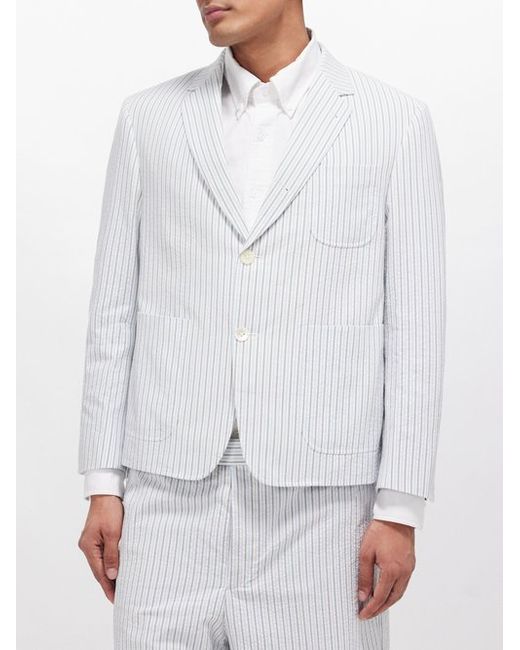 Thom Browne Striped Cotton-seersucker Suit Jacket