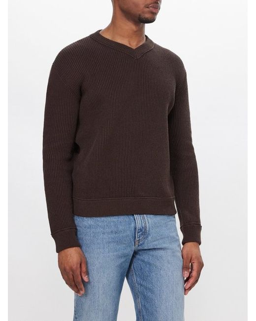 The Row Corbin Ribbed-knit Cotton Sweater
