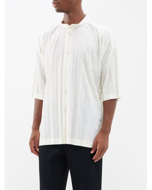 Homme Pliss Issey Miyake Edge Technical-pleated Short-sleeved Shirt