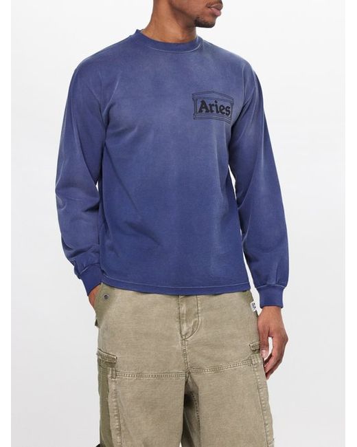 Aries Temple-print Cotton-jersey Sweatshirt