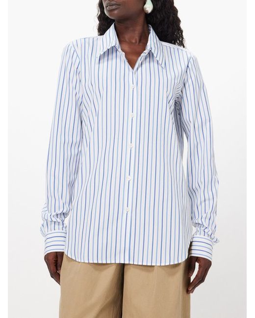 Dries Van Noten Celina Striped Cotton-poplin Shirt 34 FR