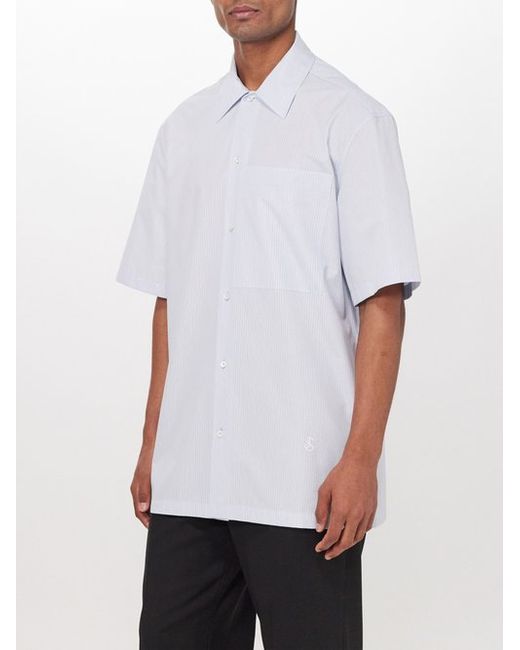 Jil Sander Patch-pocket Striped Cotton Short-sleeved Shirt 38 EU