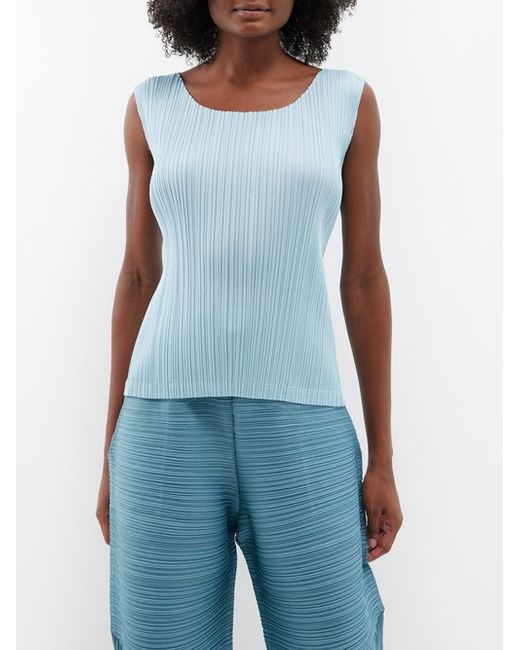 Pleats Please By Issey Miyake Sleeveless Technical-pleated Top