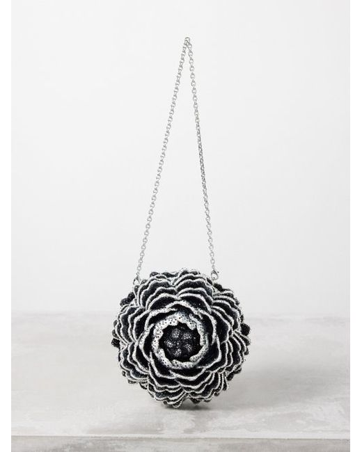 Judith Leiber Peony Moonbeam Crystal-embellished Clutch Bag