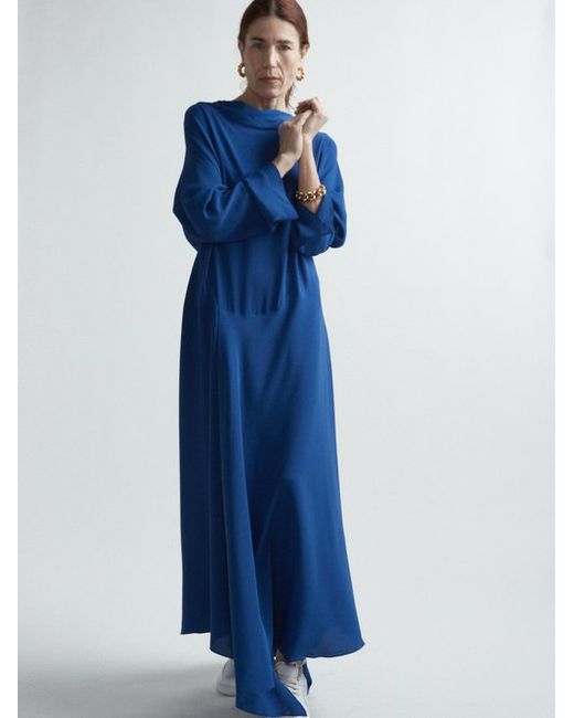 Raey Fold Neck Asymmetric Midi Dress 8 UK