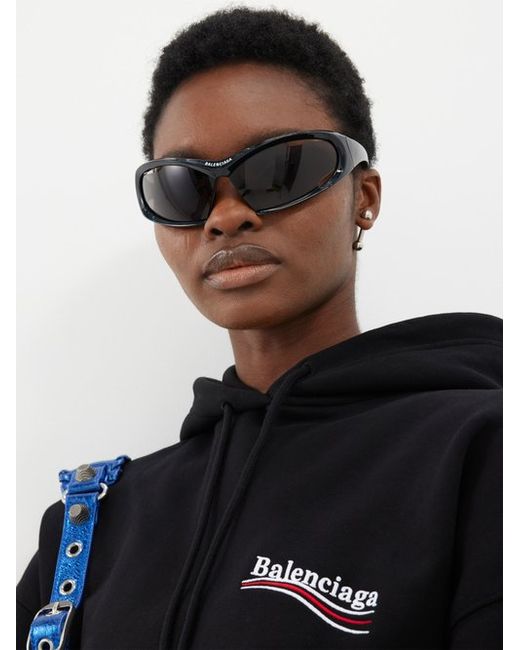 Balenciaga Dynamo Rectangular Acetate Sunglasses