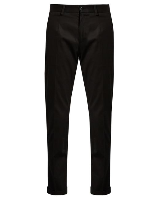 Dolce & Gabbana Slim-leg cotton-blend chino trousers