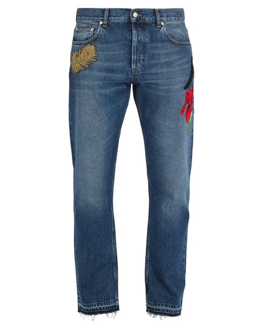 Alexander McQueen -appliqué straight-leg jeans