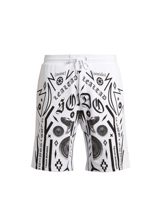 Marcelo Burlon Rico multi-motif printed cotton shorts