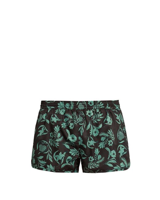 AMI Alexandre Mattiussi Leaf-print swim shorts