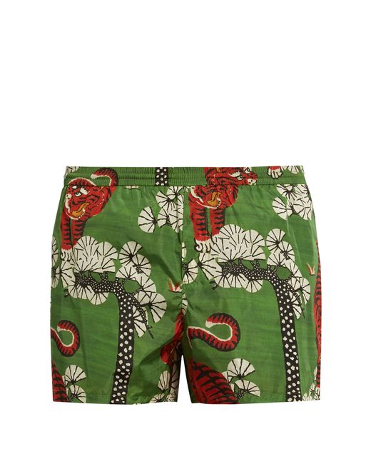 Gucci Tiger-print nylon swim shorts