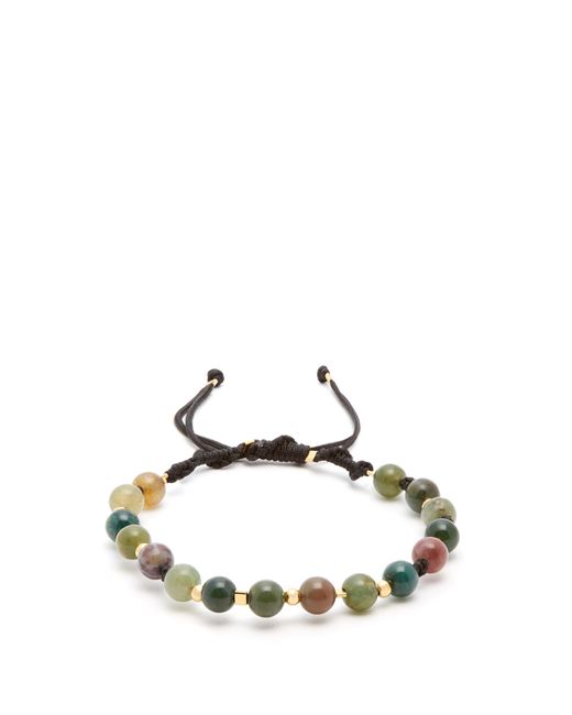 Black Dakini Moss-agate and vermeil bracelet