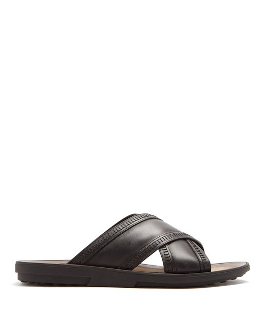 Tod's Cross-strap leather sandals