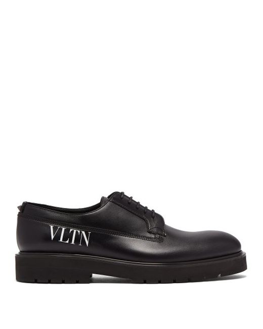 Valentino Vltn Leather Derby Shoes