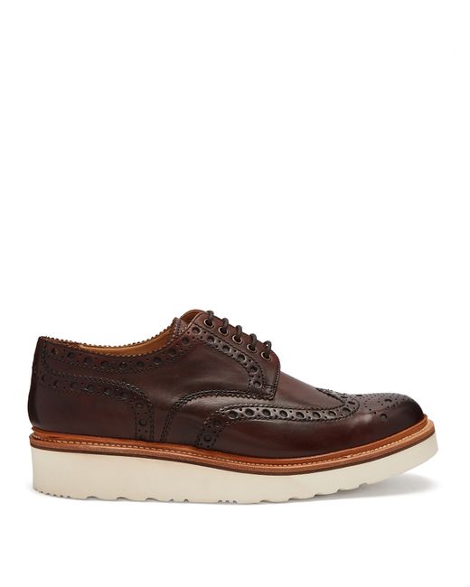 Grenson Archie raised-sole leather oxford brogues