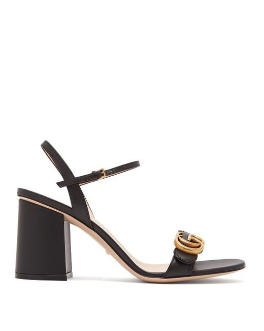 Gucci GG Marmont Block-heel Leather Sandals