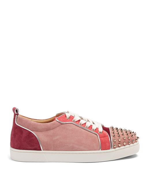 Christian Louboutin Louis Junior embellished suede low-top trainers