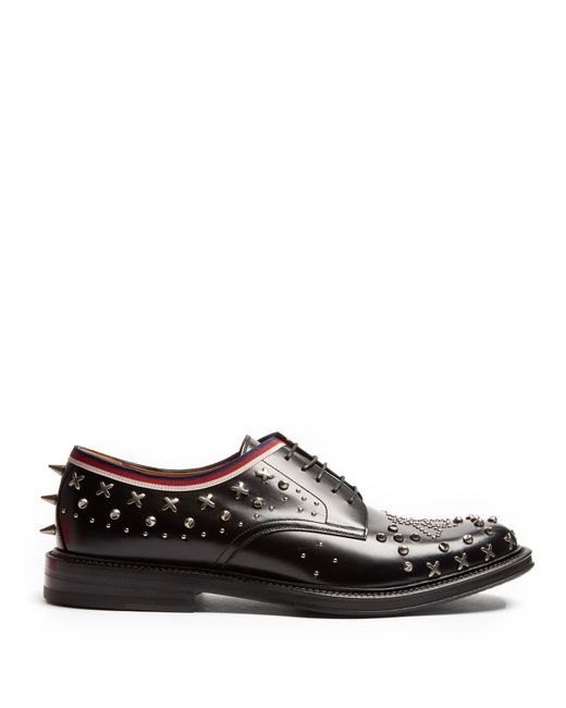 Gucci Beyond stud-embellished leather derby shoes