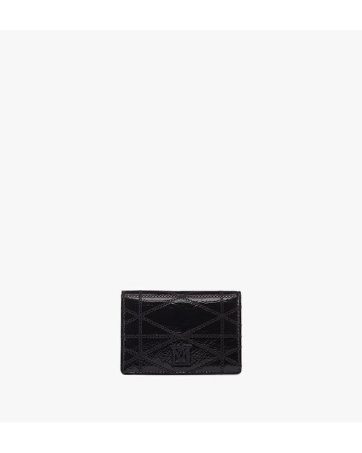 Mcm Travia Quilted Card Wallet Crushed Leather