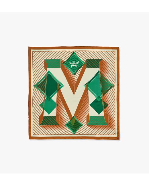 Mcm Abstract Logo Scarf Organic Silk