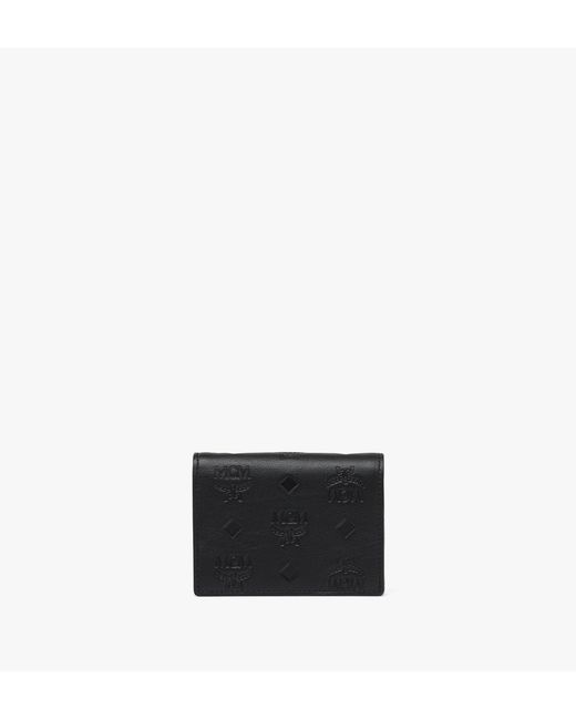 Mcm Aren Snap Wallet Embossed Monogram Leather