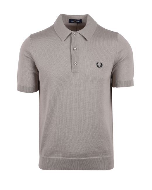 Fred Perry Classic Kitted Polo Shirt Dark Oatmeal