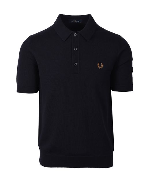 Fred Perry Classic Kitted Polo Shirt Navy M