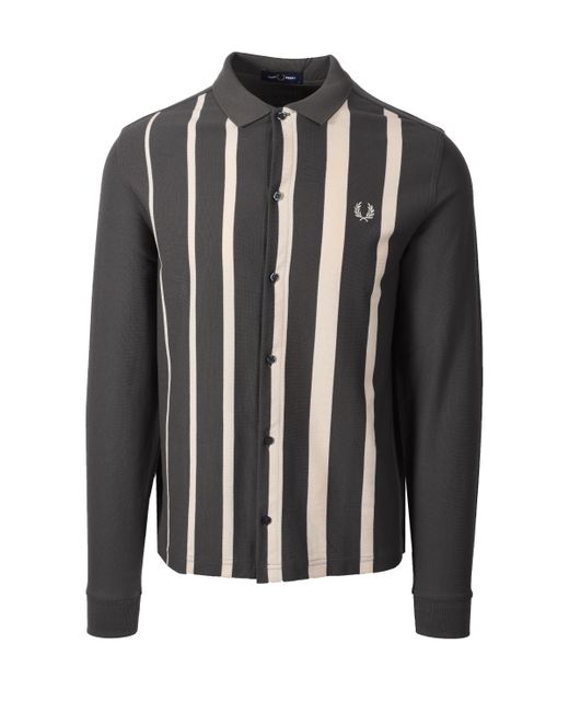 Fred Perry Stripe LS Polo Shirt Field M