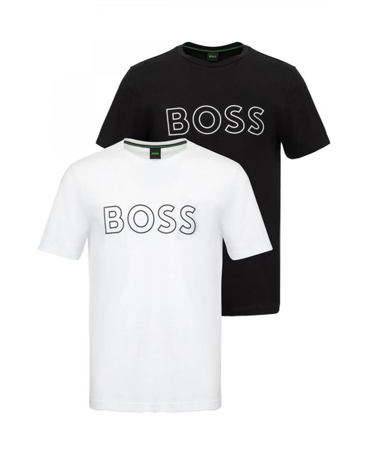 Boss Green Boss T Shirt 2 Pack Black