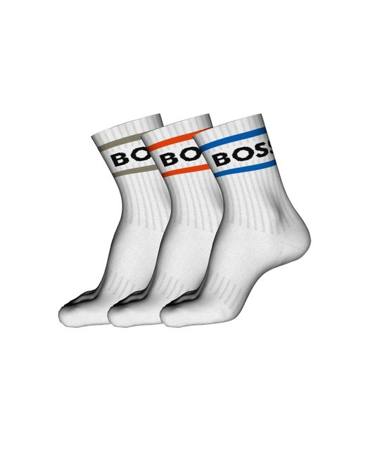 BOSS Accessories Boss 3 Pack Rib Stripe Cc Socks Natural 39