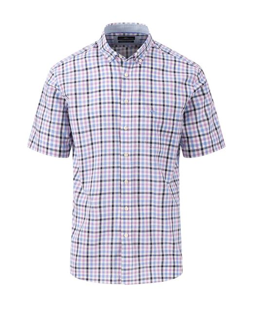 Fynch-Hatton Short Sleeve Check Shirt Dusty