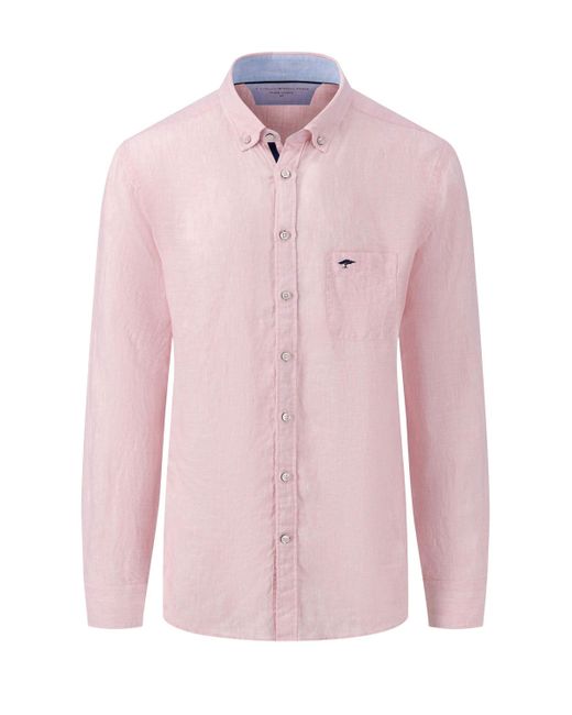 Fynch-Hatton Long Sleeved Linen Shirt Blush