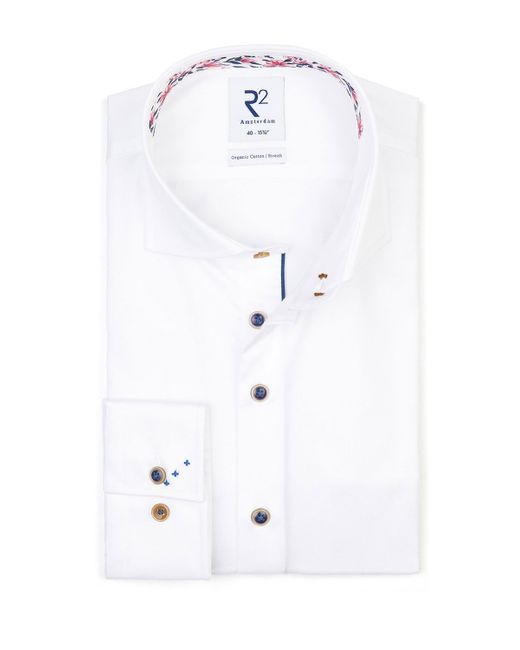 R2 Wide Spread Collar Long Sleeved Shirt Flower Contrast 1
