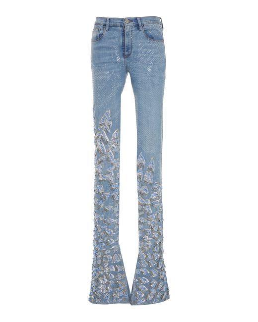 Roberto Cavalli Sequin Embroidered Flared Jean