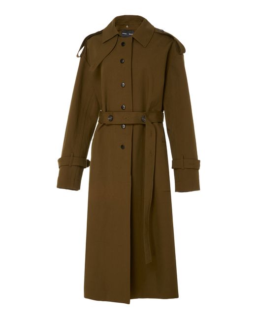 Proenza Schouler Belted Collared Cotton Trench Coat