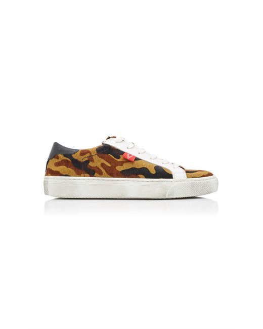 Veronica Beard Sami Printed Suede And Leather Sneakers