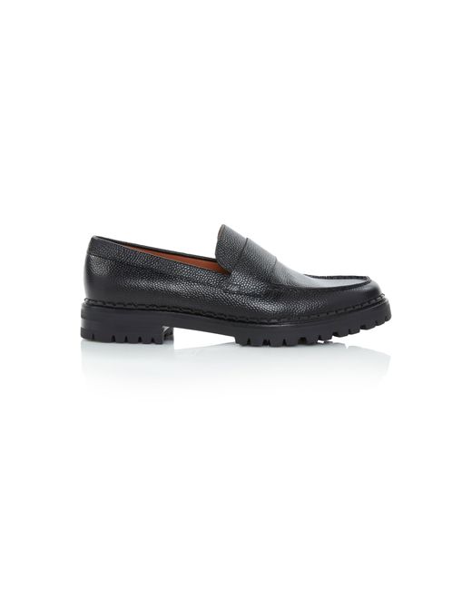 Lanvin Pebble-Grain Leather Penny Loafers