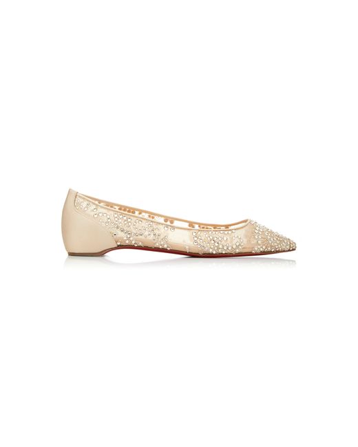 Christian Louboutin Exclusive Follies Embellished Mesh Point-Toe Flats