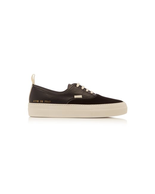 Common Projects Four Hole Suede and Leather Sneakers