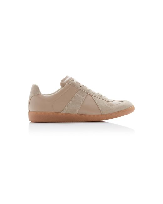 Maison Margiela Replica Suede-Paneled Leather Low-Top Sneakers 4