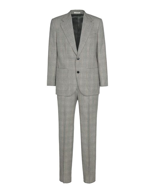 Husbands Paris Checked Single-Breasted Wool Suit