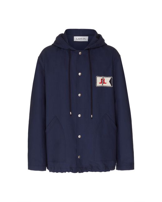 Lanvin Hooded Logo-Embroidered Cotton-Twill Parka