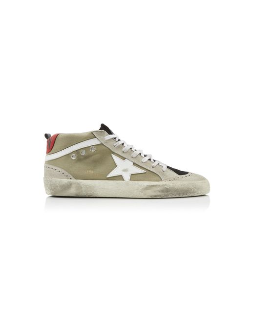 Golden Goose Mid Star Distressed Suede And Rubber Sneakers