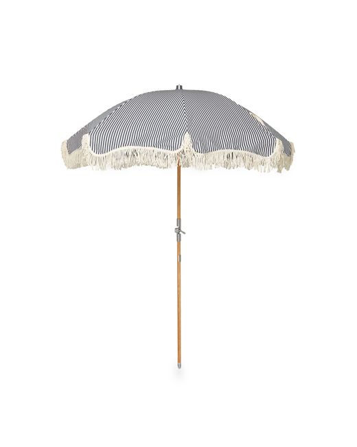Business & Pleasure Premium Fringed Striped Canvas Beach Umbrella