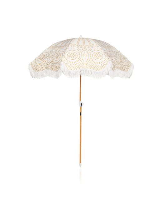 Business & Pleasure Holiday Fringed Canvas Beach Umbrella