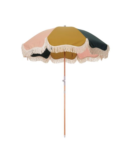 Business & Pleasure Color-Block Fringed Canvas Beach Umbrella