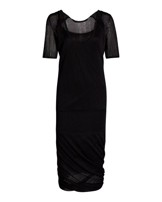 Bottega Veneta Ribbed-Knit Silk Midi Dress